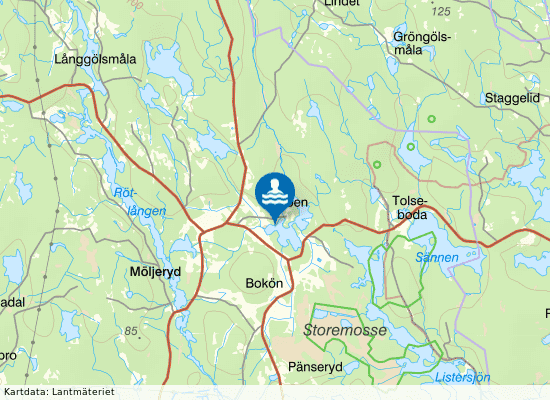 Mollsjön på kartan