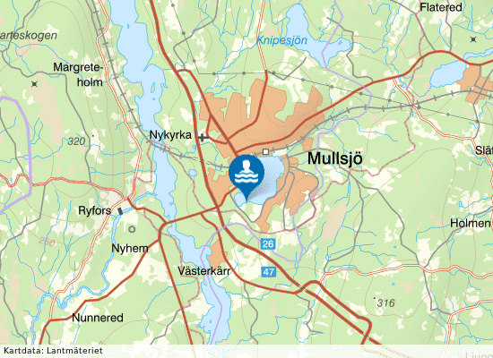 Mullsjön, Hotell Mullsjö på kartan