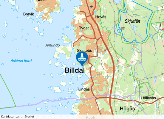 Billdal på kartan