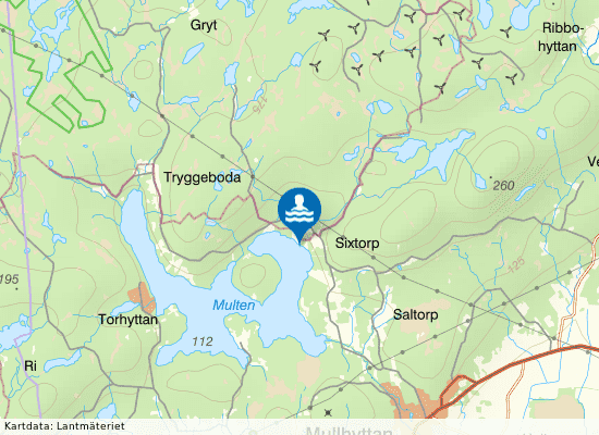 Multen  Sixtorp på kartan