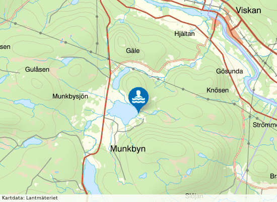 Munkbysjön på kartan