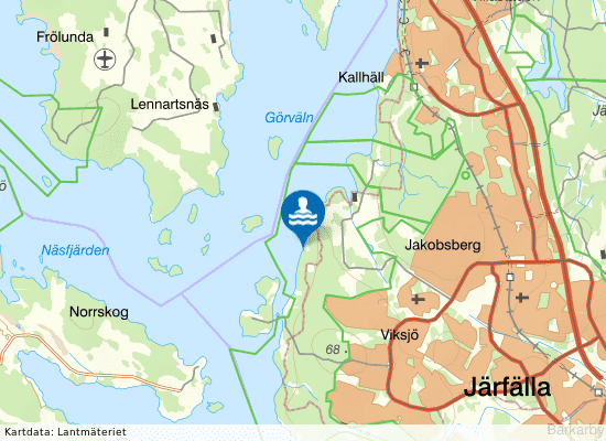 Mälaren, Görvälnsbadet på kartan