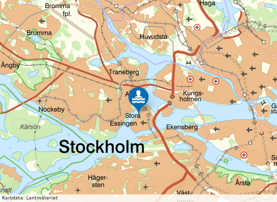 Mälaren, Stora Essingen på kartan