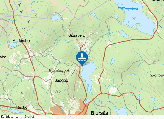 Bjursen, Bjursås på kartan