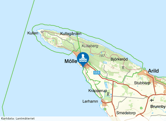 Mölle, Fågelviken på kartan