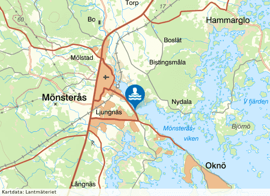 Mönsterås, Nynäs på kartan