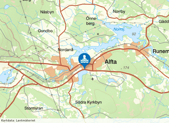 Nabban, Kyrktjärn på kartan