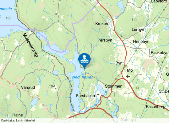 Nedre Kalven, Sandviken på kartan