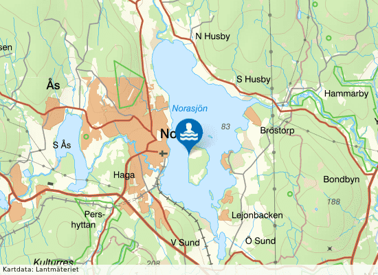 Norasjön, Alnstorps ö på kartan