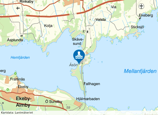 Sandgropen på Ässön på kartan