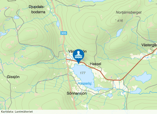 Norrhassel Matfors på kartan