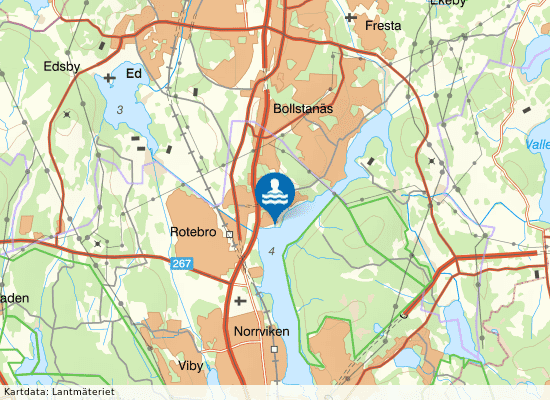 Norrviken, Rotsunda på kartan