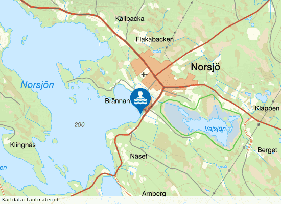 Norsjön, Städjan på kartan