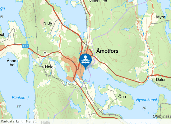 Nysockensjön, Lögarberget på kartan
