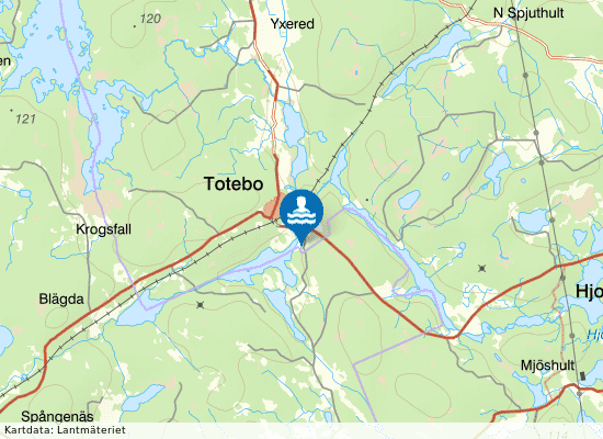Nässjön Totebo på kartan