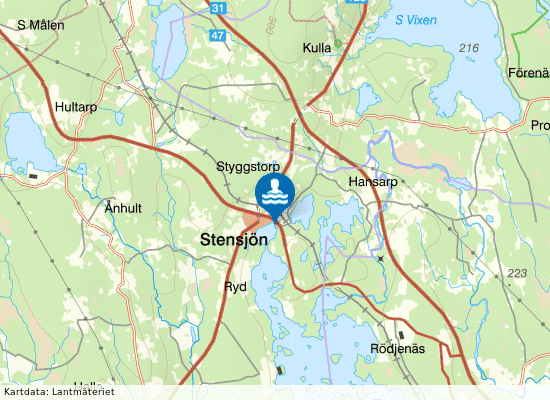 Nömmen, Stensjöns badpl. på kartan