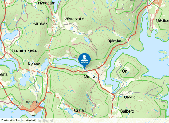 Omnesjön på kartan