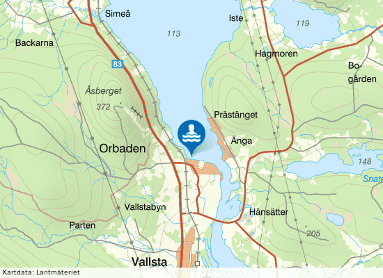 Orbaden på kartan