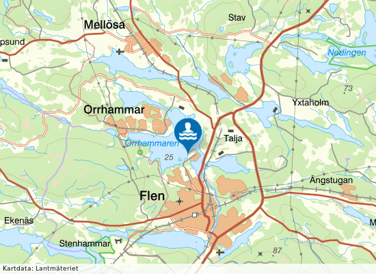 Orrestaöbadet på kartan