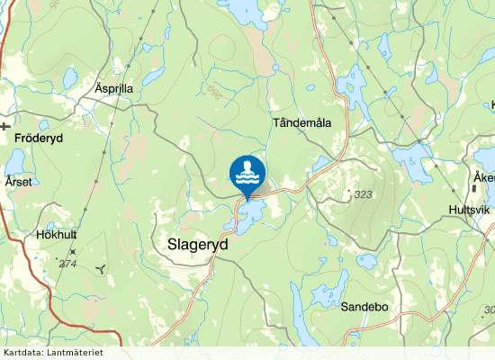 Paddingetorpasjön, Bäckaby på kartan