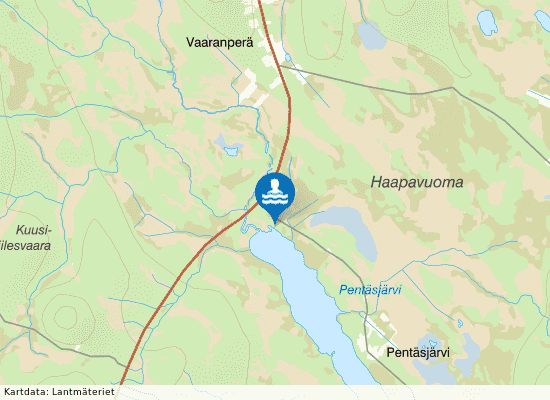 Pentäsjärvi på kartan