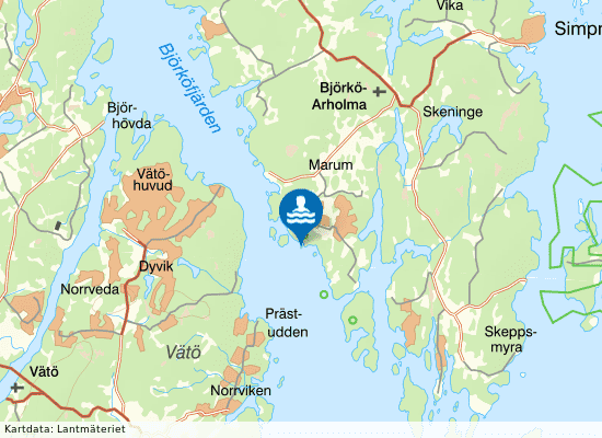 Björkö, Marumsbadet på kartan