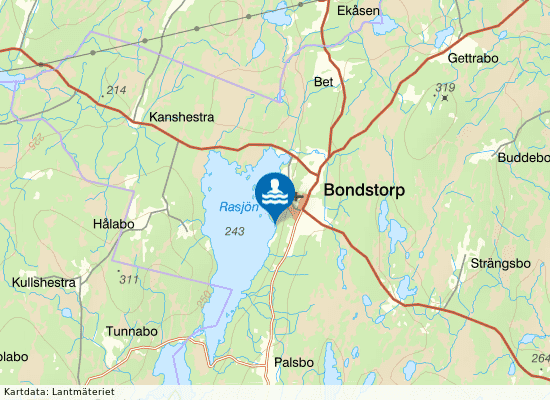 Rasjön på kartan