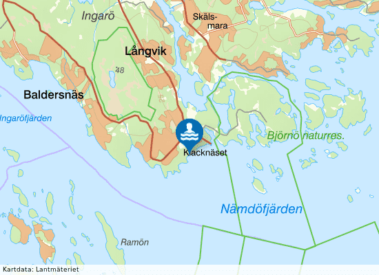 Björnö Sandarna - Stora Sand på kartan