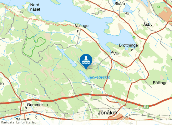 Rinkebysjön, Rinkebybadet på kartan