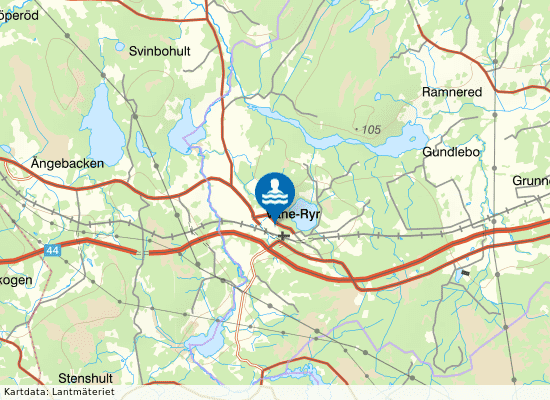 Ryrsjön på kartan