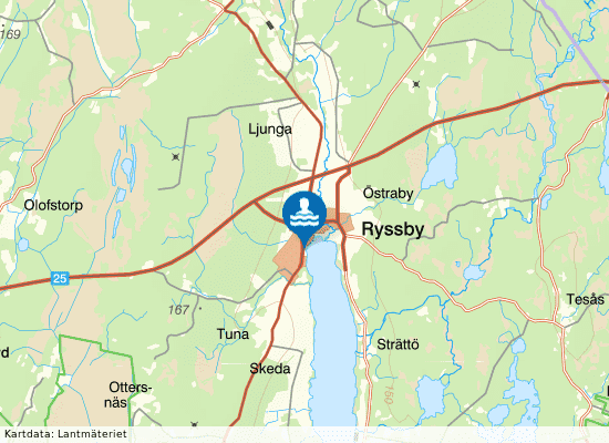 Ryssbysjön på kartan