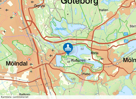 Rådasjön på kartan