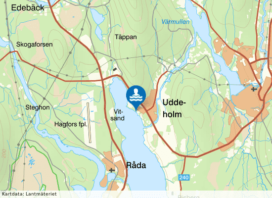 Rådasjön, Uddeholm på kartan