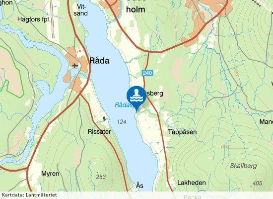 Rådasjön, Åsarnabadet på kartan