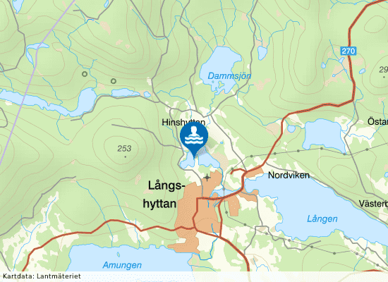 Rällingen, Långshyttebadet på kartan