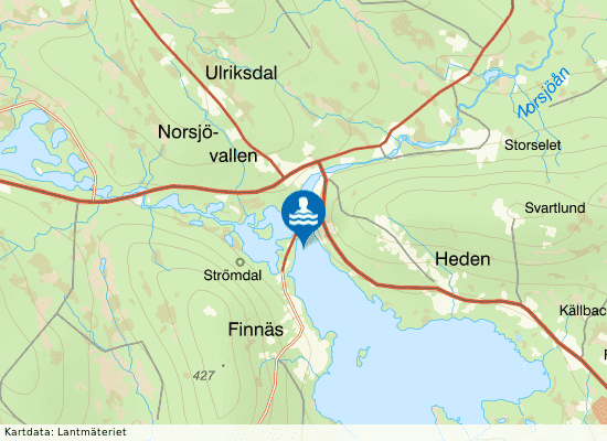Rännudden, Norsjövallens badpl på kartan