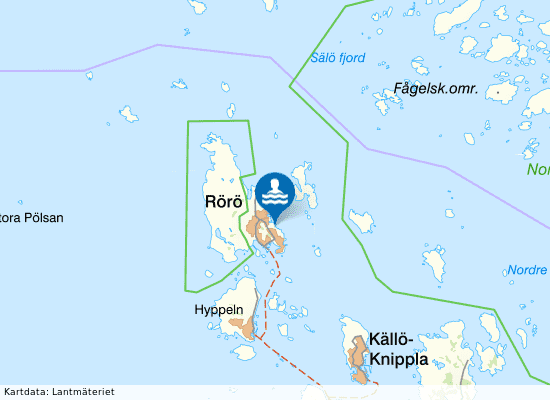 Rörö, Gula skären på kartan