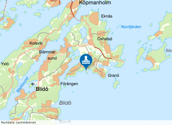 Blidö, Rådmansholmen på kartan