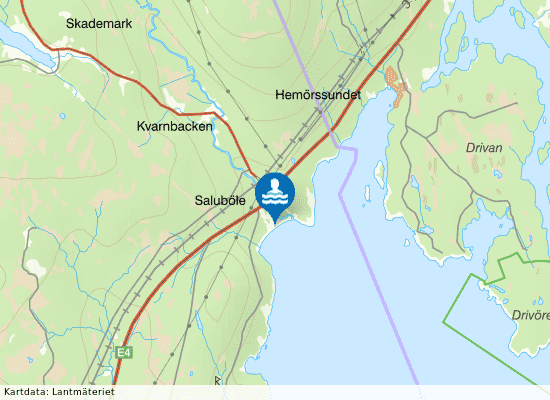 Salusands havsbad på kartan