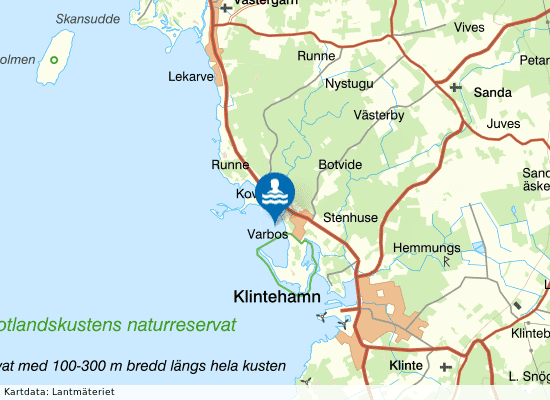 Sanda, Björkhaga på kartan