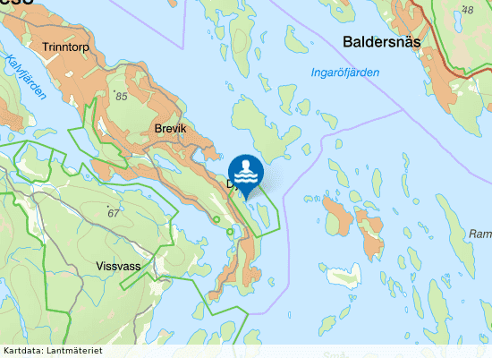 Sandholmsbadet på kartan