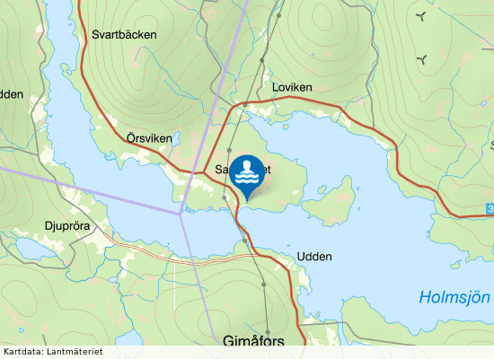 Sandnäset Indals-Liden på kartan