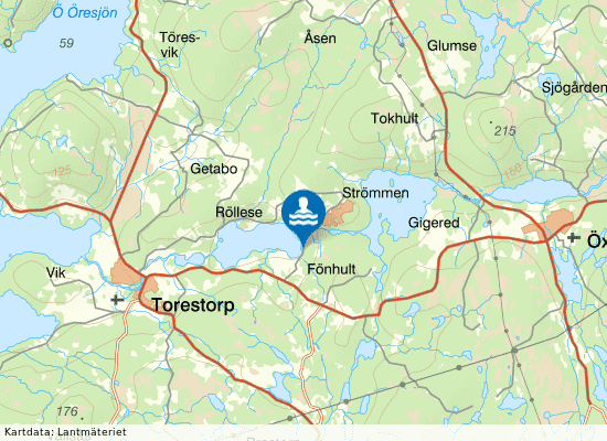 Sandsjön, Torestorp på kartan