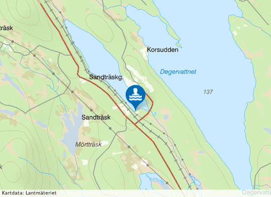 Sandträsk på kartan