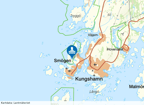 Sandön, Smögen på kartan