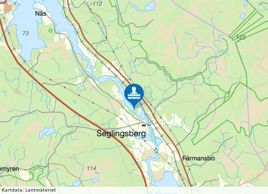 Seglingsberg på kartan