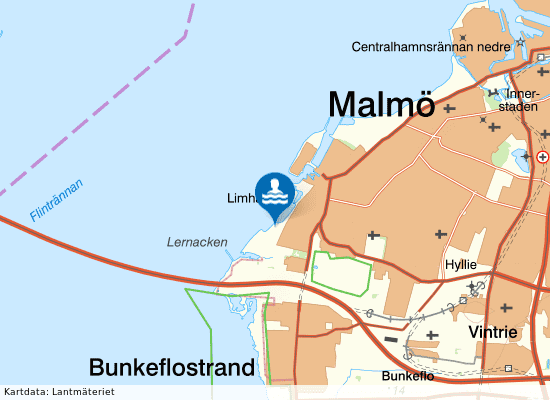 Sibbarps kallbadhus på kartan