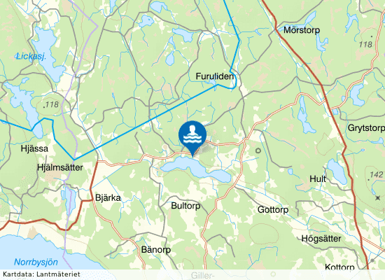 Sibborpesjön på kartan