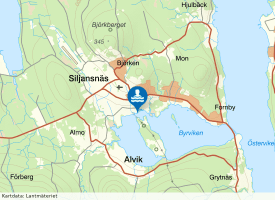 Siljansnäs camping på kartan