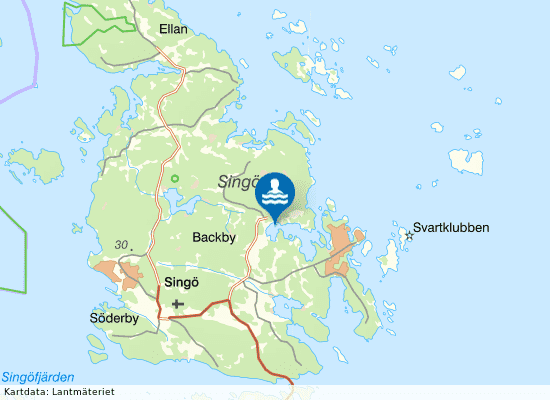 Singö, Backbyn på kartan